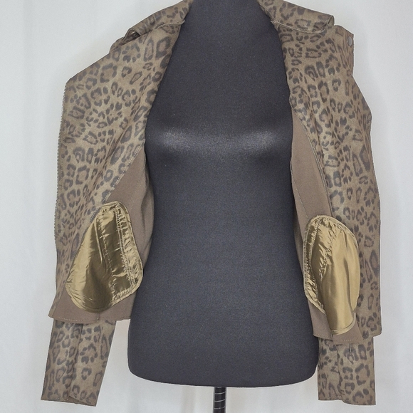 Catherine Malandrino Faux Leather Leopard Print Asymmetric Zip Jacket - Size XS - Picture 11 of 15